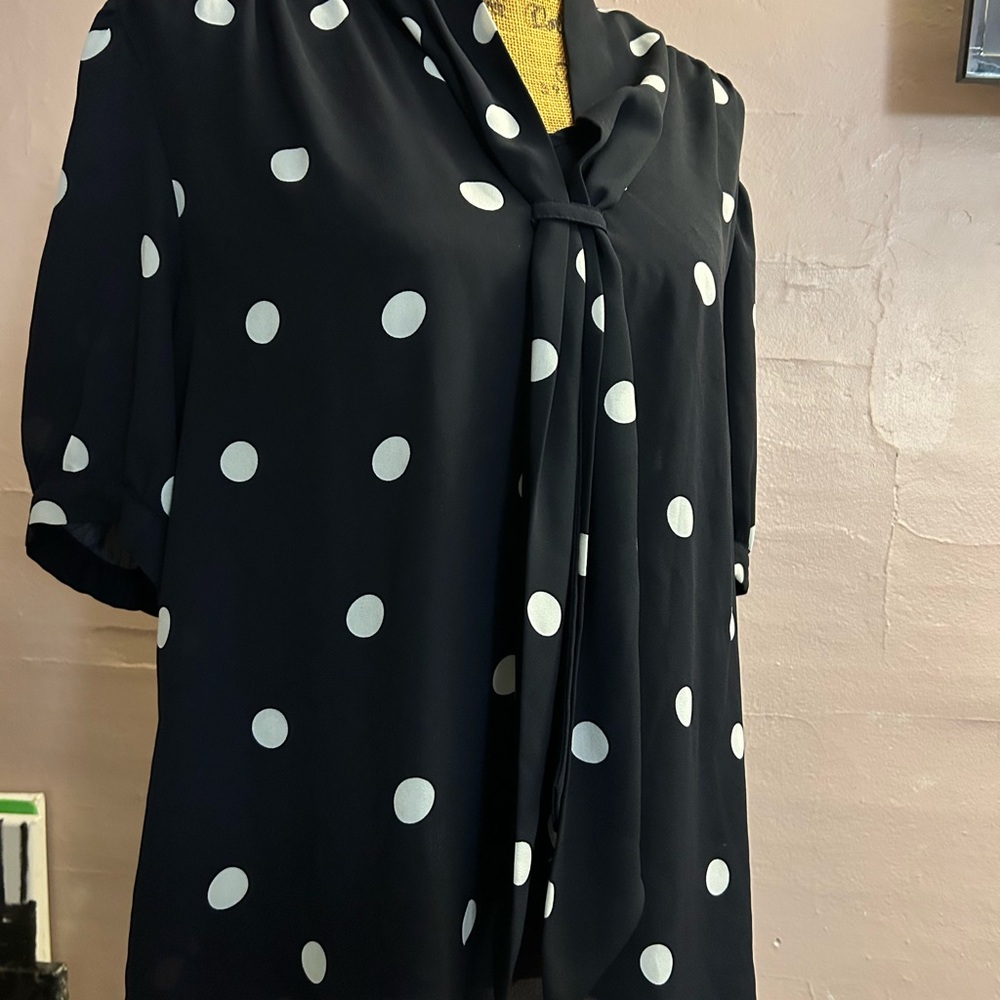 Polka Dot Black and White Women's Top
